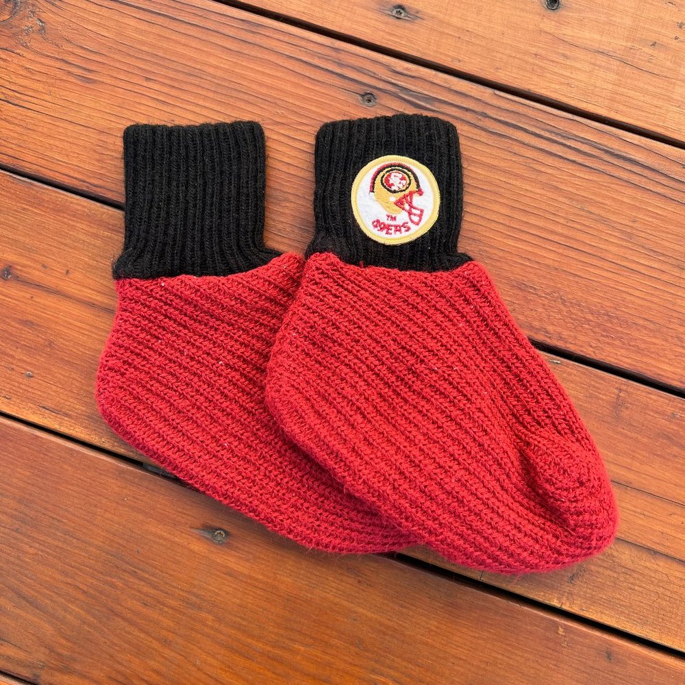 San Francisco 49ers Hand Crochet Red & Black Booties